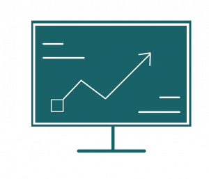 dark tv screen with a graph on