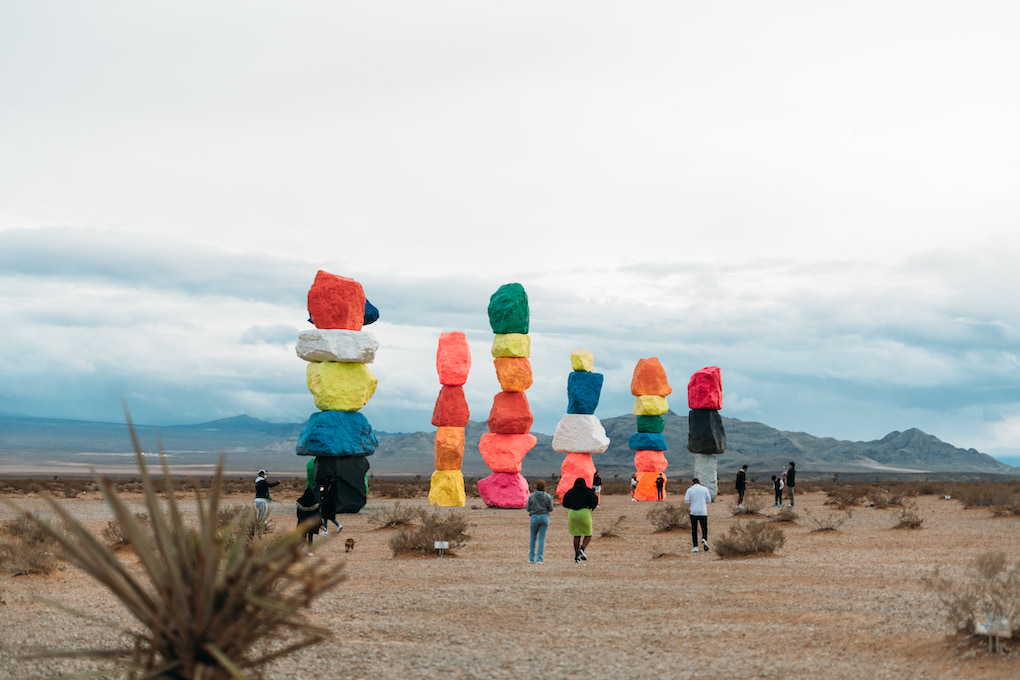Seven Magic Mountains by Ugo Rondinone. 2016. Image by Poppy + Co.
